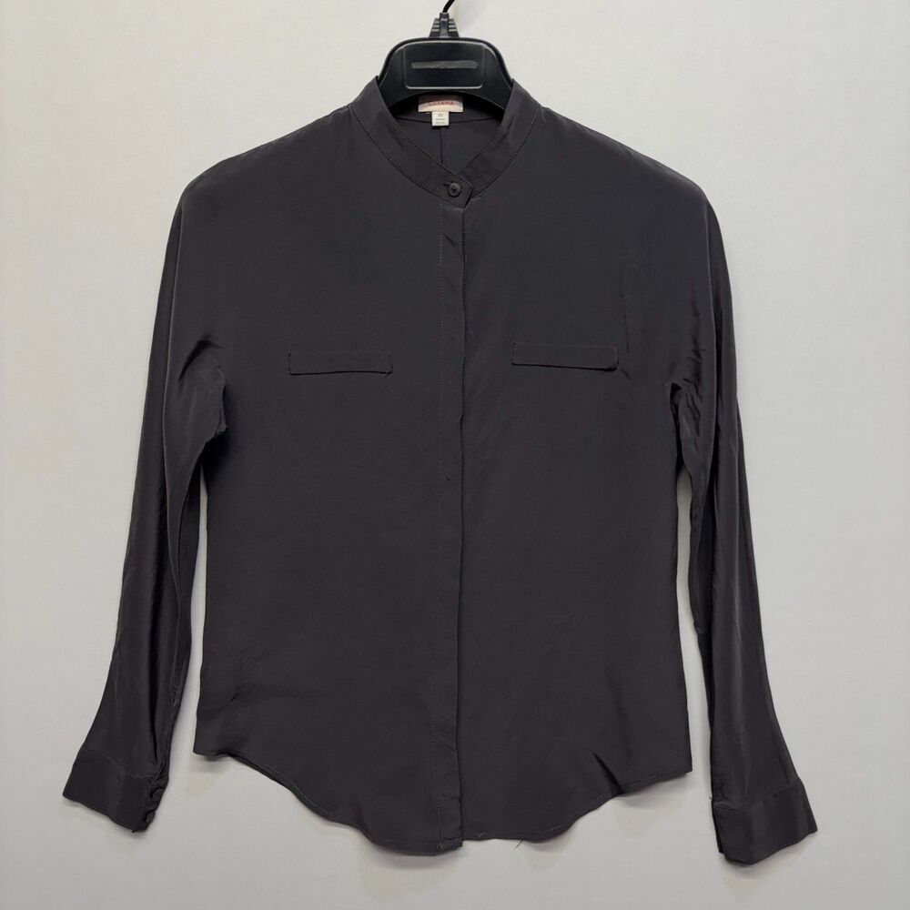 Cuyana Women Blouse Top Button Shirt Size XS X-Small 100% Silk C080 -16